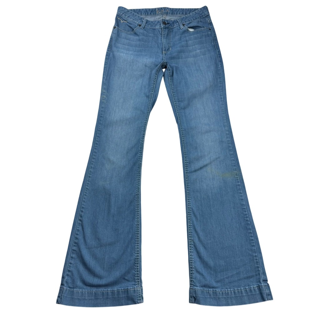 Kimes Ranch Lola Flare Leg Jeans Blue Light Wash Mid Rise Size 10/36